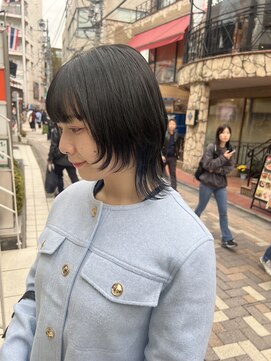 アソビセカンド 原宿(ASOBI 2nd) ダブルカラー/黒髪/ボブルフ/ネビージュ/原宿/前髪/ウルフカット