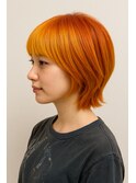 サンセットオレンジグラデ×ショートウルフ