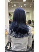 韓国風ロングレイヤー×ブルー×グレー×シルバー