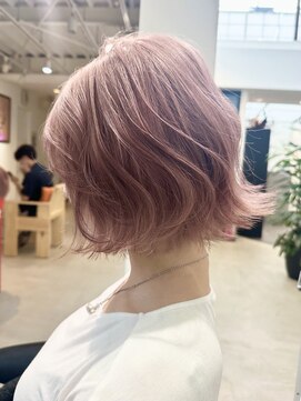 ラック 表参道(LUCK) ゆるふわミディアム/大人ボブ/ボブレイヤー/ピンクベージュ