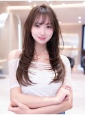 20代30代大人ガーリー小顔レイヤーダークアッシュ