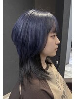 リオリス ヘア サロン(Rioris hair salon)&nbsp;【石川】マッシュウルフ/アウターカラー/ネイビー