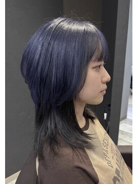 リオリス ヘア サロン(Rioris hair salon) 【石川】マッシュウルフ/アウターカラー/ネイビー
