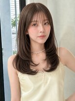 ローネス 銀座(LONESS)&nbsp;ロングレイヤー/ハッシュカット/ミントベージュ/透明感カラー