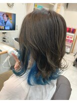 ラフューネ ヨコハマ(Raffune Yokohama) インナーカラー　アクアブルー　担当Fuku