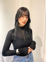 シー(SEA) オリーブグレー/韓国アイドル風！トレンド透け感プツッとバング