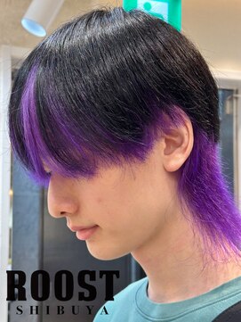 ルースト 渋谷店(ROOST) インナーカラー(ブラック×パープル)