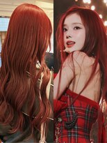 ラレイ ハラジュク(Lalei harajuku)&nbsp;【白石】aespaウィンター風ブリーチなしのチェリーレッド