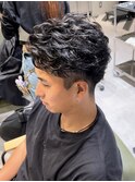 フェザーショート　メンズショート　ホワイトメッシュ