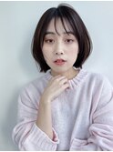 外ハネくびれボブ*大人ボブ*前髪ありボブ*面長*30代40代50代