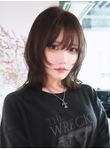 ミディアムウルフレイヤーウルフカット顔周りレイヤー_F0373