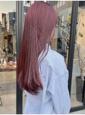 ブリーチなしダブルカラーピンクチェリーレッド/落合