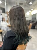 オリーブグレージュ×グリーングラデーション