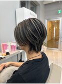 メンズマッシュブリーチカラーブロンドカラーハイライトカラー