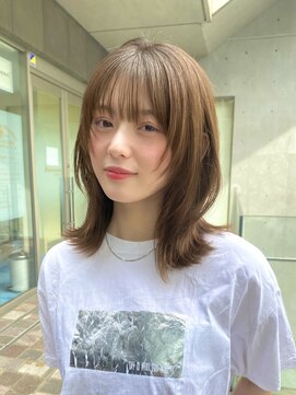 ガーデン 渋谷(GARDEN) ミディアム レイヤー 顔周りレイヤー 似合わせ ベージュ