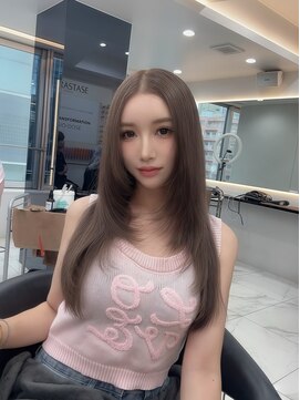 ラピス 渋谷本店(Lapis) ミルクティーベージュ/レイヤーカット/髪質改善/ストレート