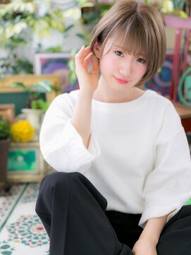 カバーヘアアンドスパ ブリス 浦和(COVER HAIR&SPA bliss) 前下がりハイトーンカラー小顔ボブショートc720代30代40代