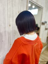 ヘアーアンドリラックス アミエ(hair&relax amie)&nbsp;切りっぱなしボブとダークラベンダー