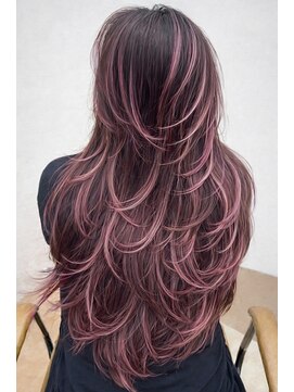 ヌエン 渋谷(NU/EN) 春のダスティピンクハイライト/バタフライレイヤー/ハイライト