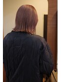 髪質改善切りっぱなしボブ外はねボブヘイリーボブピンクベージュ