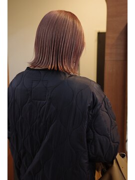 チャプター 問屋町(chapter) 髪質改善切りっぱなしボブ外はねボブヘイリーボブピンクベージュ