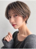 ハッシュカット/グレージュ/デザインカラー/横浜西口