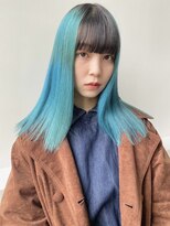 ゲーム 原宿店(GAME)&nbsp;ターコイズ/ダブルカラー/ケアブリーチ/シンプルストレート/原宿