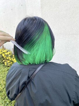 シモキタジャムズ グリーンインナーカラー＊インナーカラー/ダブルカラー