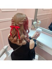 まおりんのお姫様ふわふわハーフアップ 新宿ヘアセット