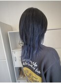 【山本智文】インナーカラーブルー