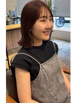 アコーズ ヘア トクシゲ(accord s hair Tokushige)&nbsp;ピレンジカラー/外はねボブ