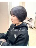 ブリーチなし大人可愛いマロンブラウン似合わせ耳かけボブ