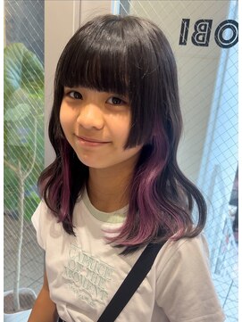 アソビセカンド 原宿(ASOBI 2nd) ダブルカラー/黒髪/ボブルフ/ネビージュ/原宿/インナーカラー