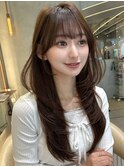 仙台髪質改善縮毛矯正韓国レイヤー学割チェリーブラウン顔周り