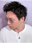 ツイストピンパーマ スパイキーショート アップバング