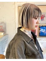ルーム(Loom.)&nbsp;デザインカラーコントラストハイライト切りっぱなしボブ