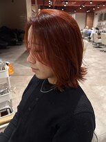 ヘアーアンドメイク ビス(HAIR&MAKE bis)&nbsp;縮毛矯正可能ハーフブリーチオレンジブラウン【立川/沙久楽】