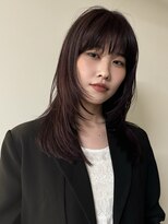 イェン(Yen.) レイヤーカットレッドブラウンボルドーカラーワインレッド