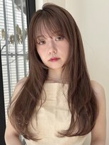 ローネス 銀座(LONESS)&nbsp;ロングレイヤー/顔まわりカット/ブラウンベージュ/透明感カラー
