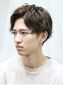 好印象◎メンズビジネスアップバングくせ毛風ショート