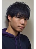 ソフトツーブロックネイビーサイドパートショートレイヤー