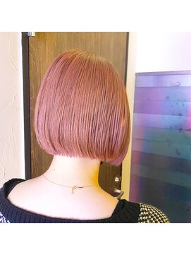 オンザ(ONTHE) 艶と透明感　ピンクベージュショートボブ【林京平】