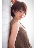 ショートウルフナチュラルストレートミントグリーンストリート