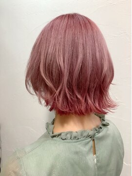 ロア 福岡天神本店(LORE) ハイトーン×ピンクカラー×カラーバター