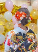 成人式×編み込みアップスタイル