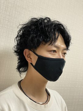 グランデ(grande) ツイストパーマ/マッシュウルフ/ブルーブラックカラー