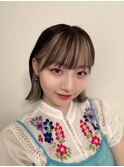前髪インナーカラー前髪ハイライトボブ！