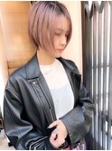 レイヤーカットハイライトダブルカラーインナカラーボブレイヤー