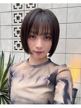 ヤイエ 青山店(yiye) 大人ボブ大人ショートボブ切りっぱなしボブ前髪あり前下がりボブ