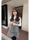透明感カラー 大人可愛いロングヘア ミルクティーベージュ